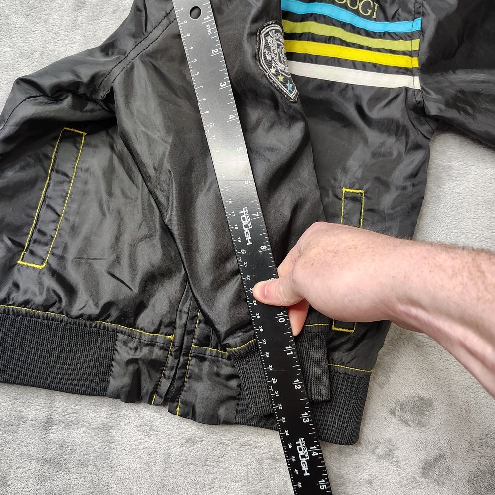 Coogi Striped Windbreaker Jacket Kids 4T Black Multi Full Zip Lightweight Patch - Picture 12 of 13